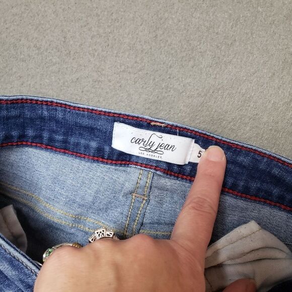 Carly Jean - Kenny jeans button fly high rise med wash. Size 5 crop - Picture 7 of 14